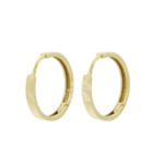 14kt geelgoud klap oorringen vlak (per paar, 16 of 18 mm)