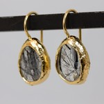 Jéh Jewels Jeh Jewels oorhangers zilver/verguld black rutielkwarts