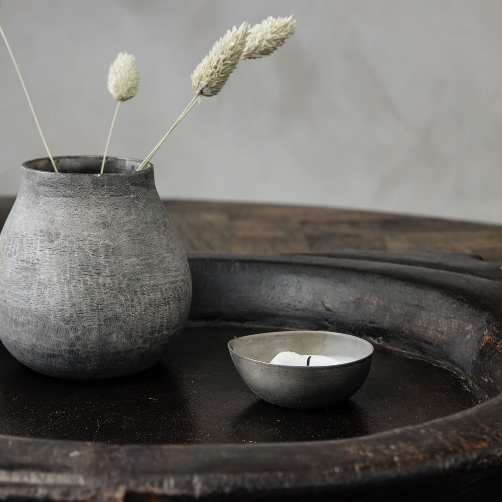 House Doctor House Doctor waxinelichtjeshouder Egg, gunmetal (per doosje van 6))