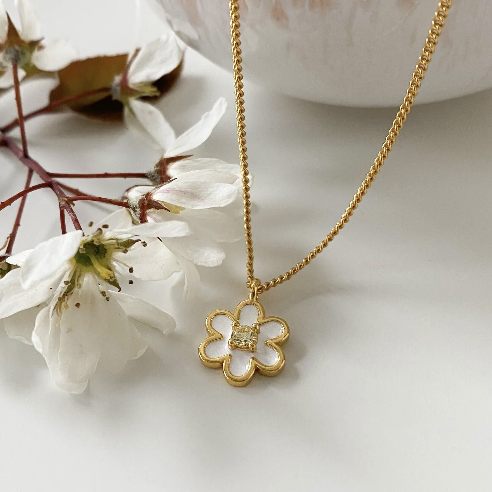 Atelier Brandlinger Brandlinger collier Daisy geelgoud verguld