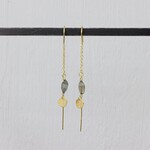 Jéh Jewels Jeh Jewels doortrek oorhanger zilver verguld Labradoriet