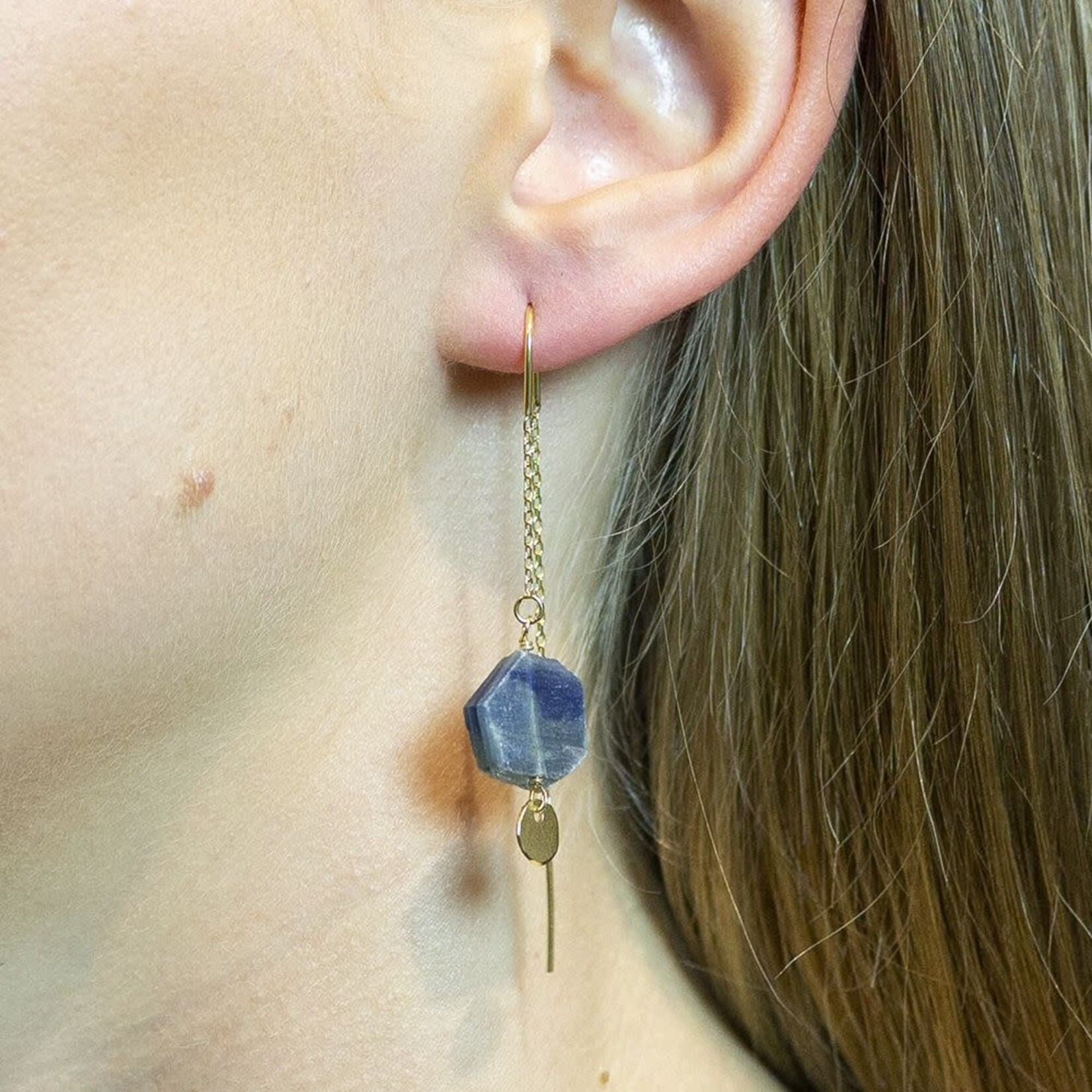 Jéh Jewels Jeh Jewels doortrek oorhangers verguld Kyaniet 20854