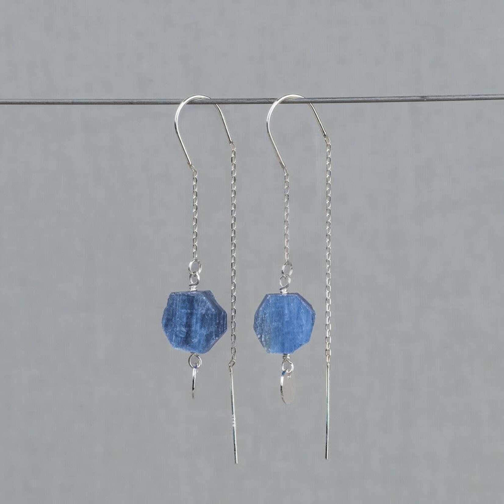 Jéh Jewels Jeh Jewels doortrek oorhangers zilver Kyaniet vijfhoek 925 sterling zilver 21335