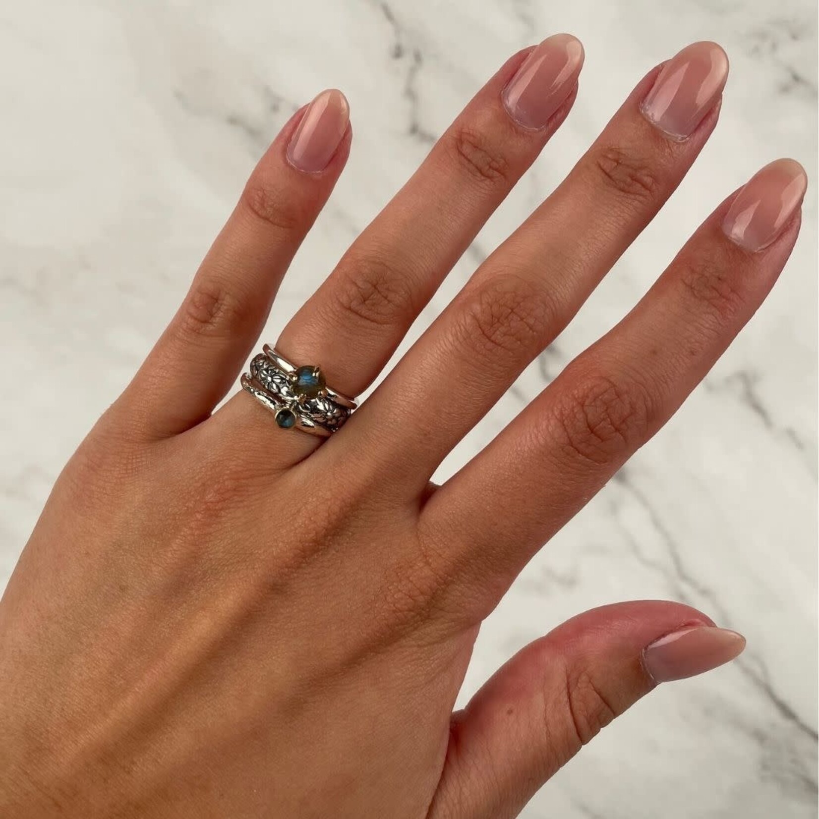 Jeh Jewels ring zilver 9 karaat met torretje Labradoriet  21116