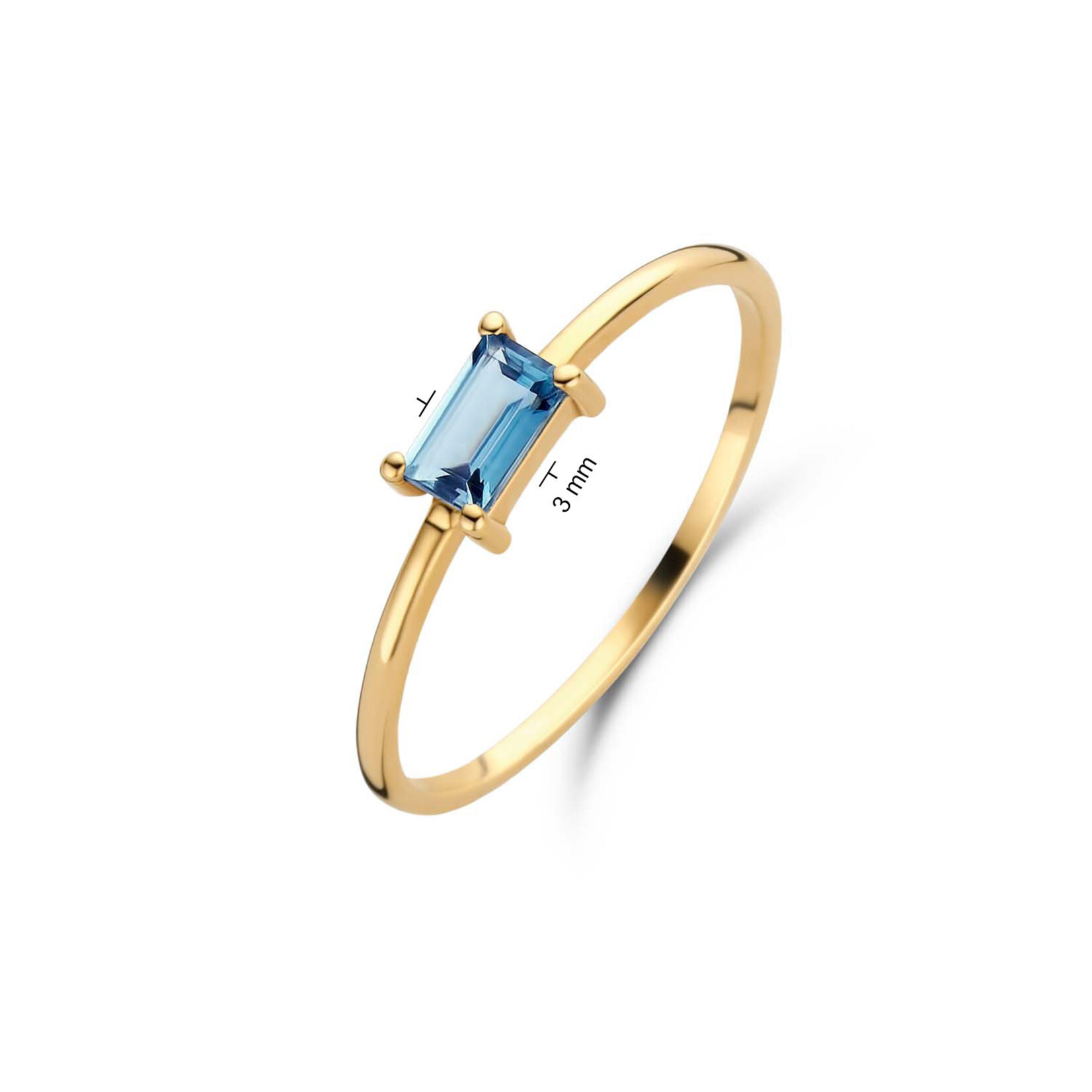 Jackie Gold Jackie Gold Medina Blue Topaz Ring 14 karaat goud