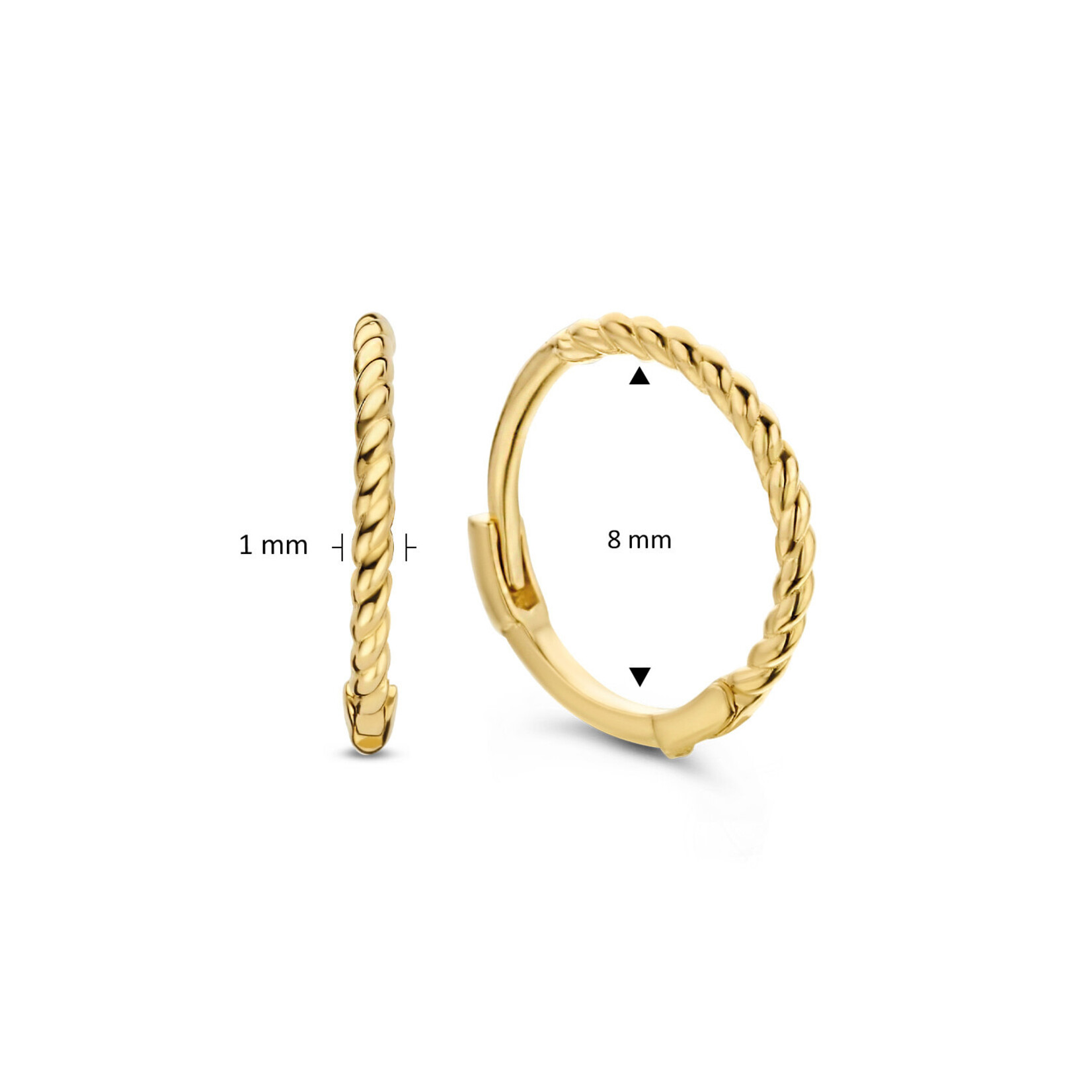 Jackie Gold Jackie Gold Twist Hoops 14 karaat goud