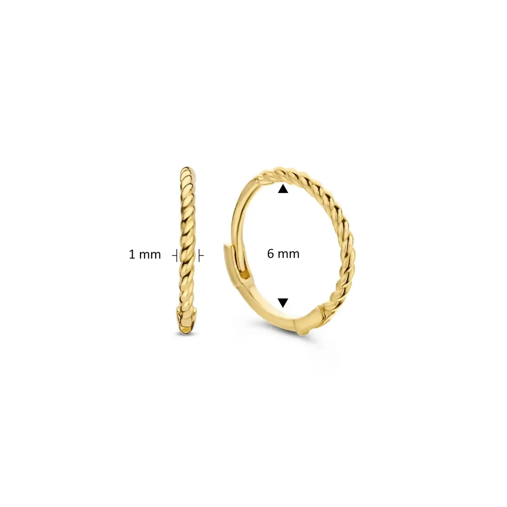 Jackie Gold Jackie Gold Twist Hoops 14 karaat goud