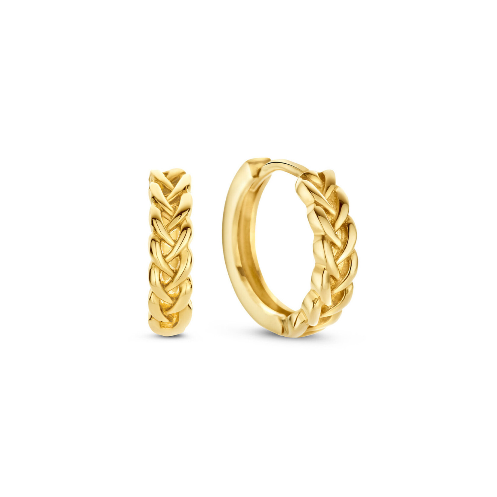 Jackie Gold Jackie Gold Petit Sablon Hoops 14 karaat goud