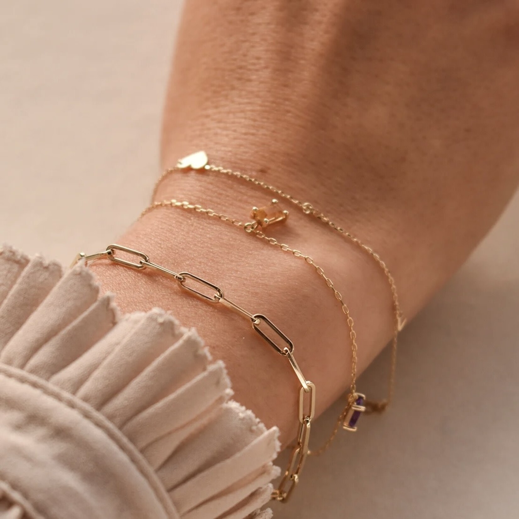 Jackie Gold Jackie Gold Boxlink Bracelet 14 karaat goud