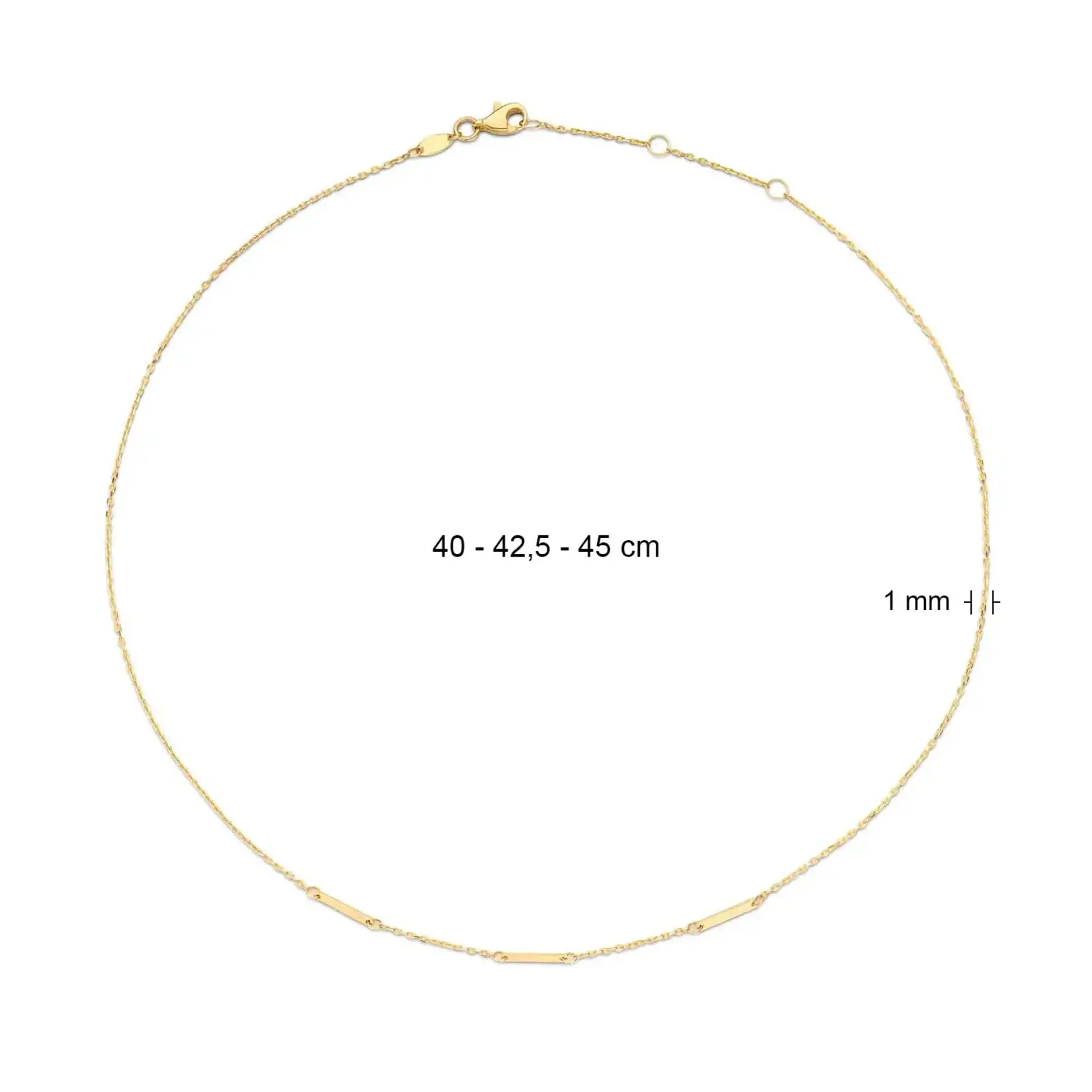 Jackie Gold Jackie Gold Triple Bar Necklace 14 karaat goud