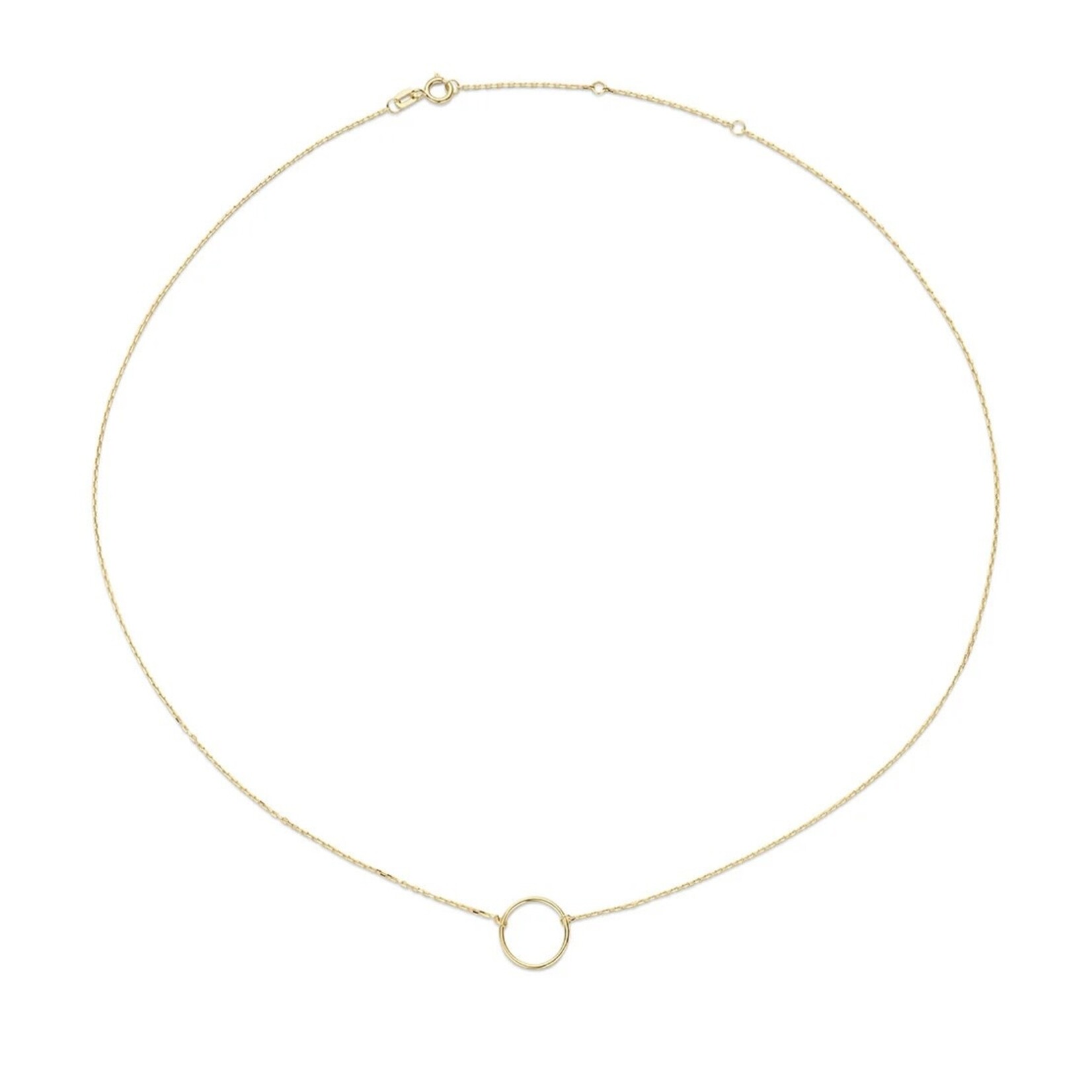 Jackie 14K Gold Jackie Circle Silhouette Collier 14 karaat goud