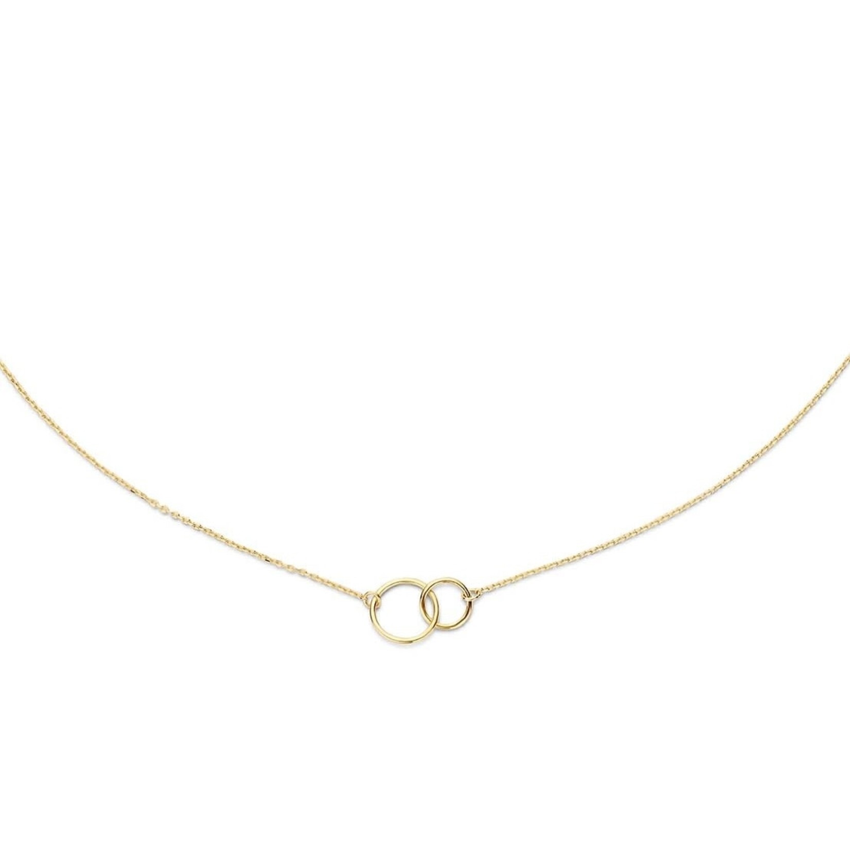 Jackie Gold Jackie Gold Double Circle Necklace 14 karaat goud