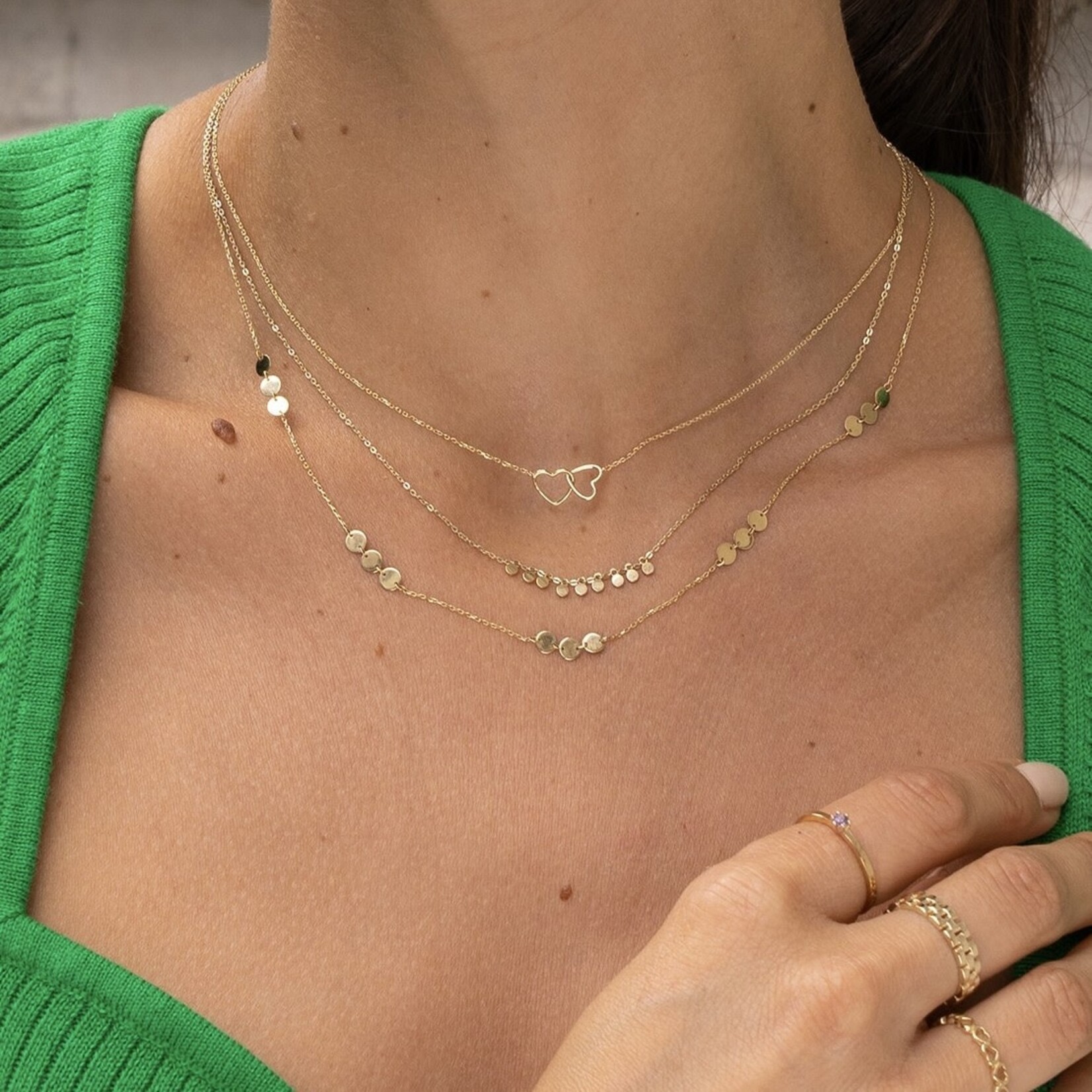 Jackie Gold Jackie Gold London Eye Necklace 14 karaat goud