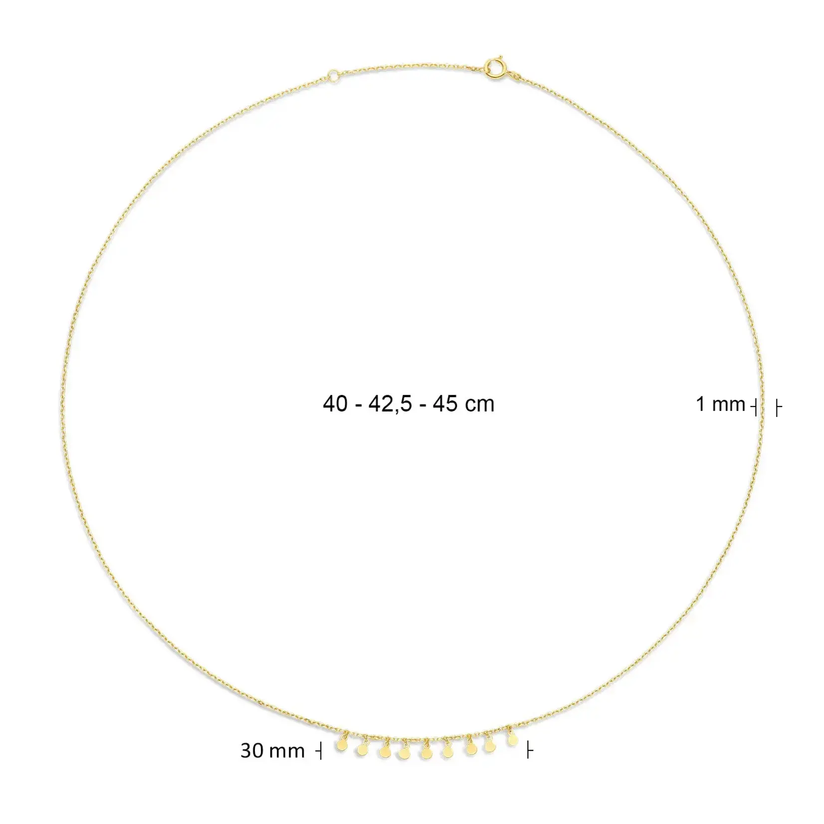 Jackie Gold Jackie Gold London Eye Necklace 14 karaat goud