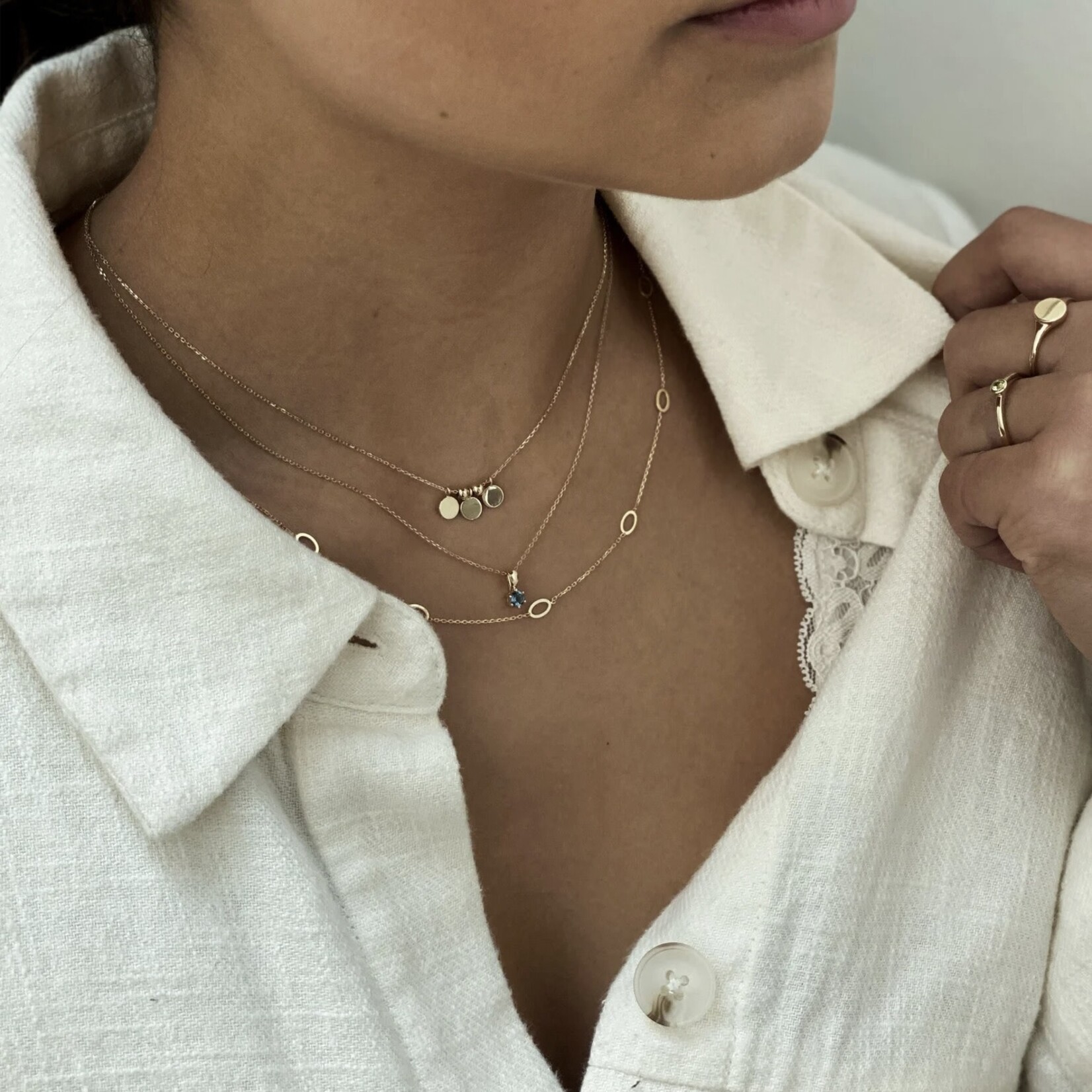 Jackie Gold Jackie Swing Discs Collier 14 karaat goud