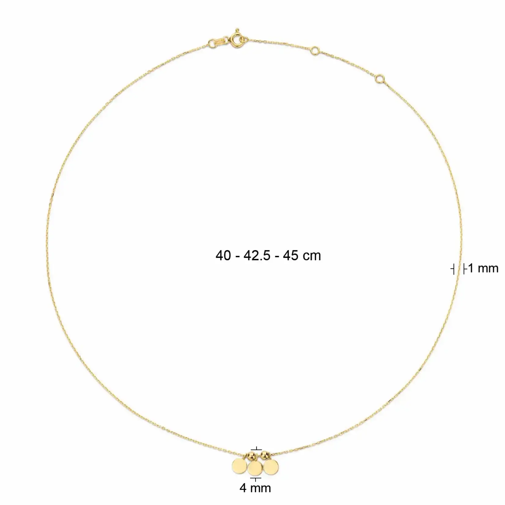 Jackie Gold Jackie Swing Discs Collier 14 karaat goud