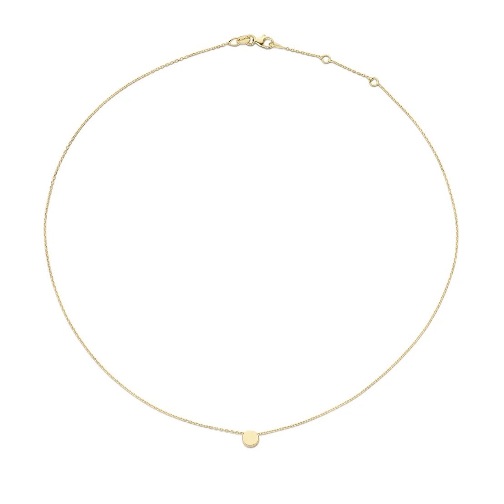 Jackie Gold Jackie Gold Plain Circle Necklace 14 karaat goud