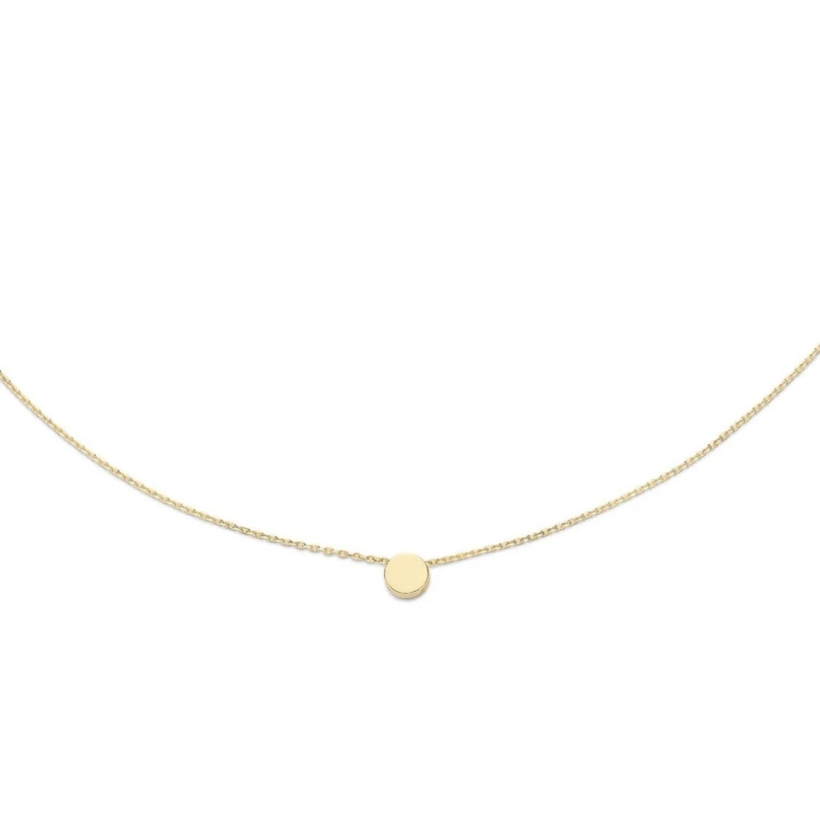 Jackie Gold Jackie Gold Plain Circle Necklace 14 karaat goud
