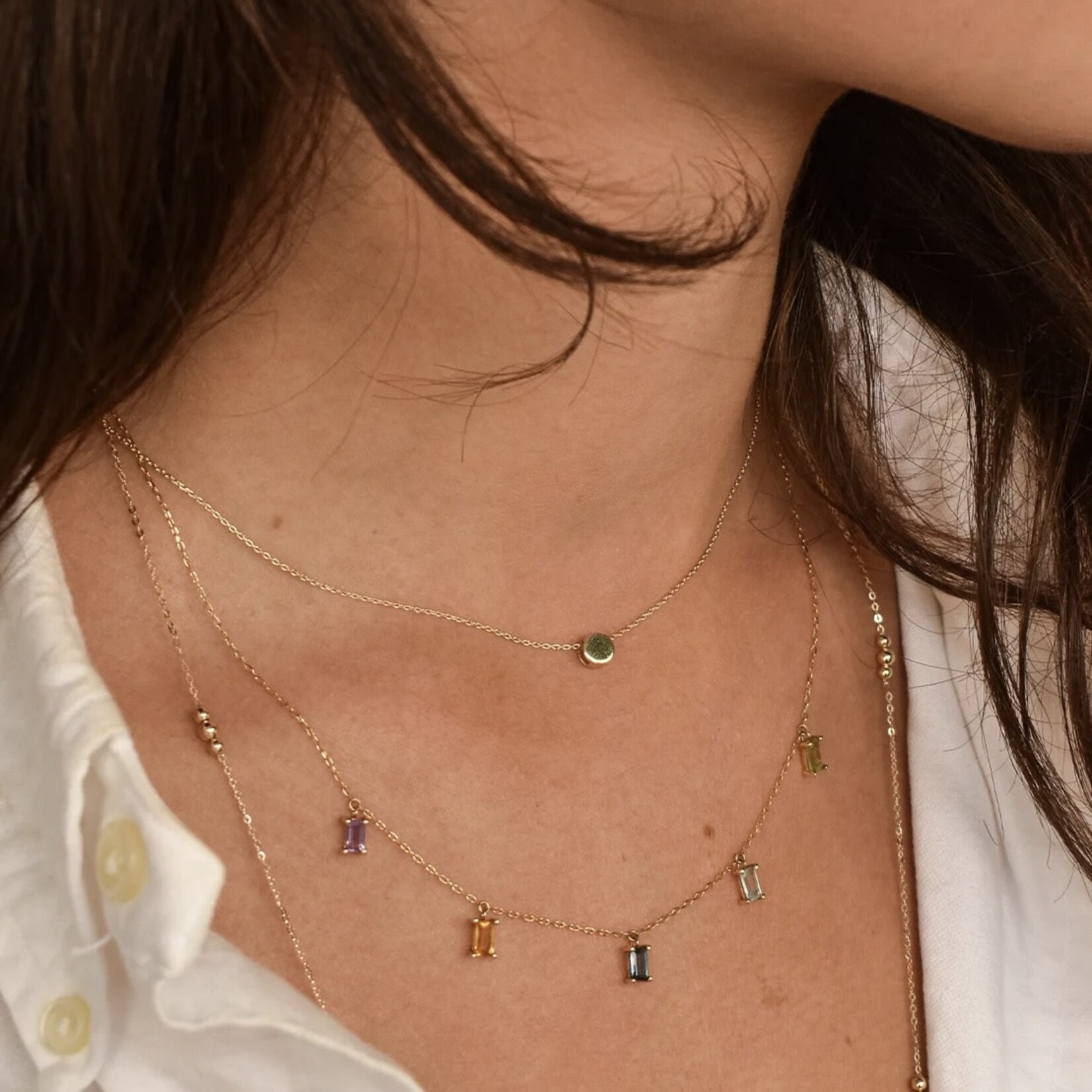 Jackie Gold Jackie Gold Plain Circle Necklace 14 karaat goud