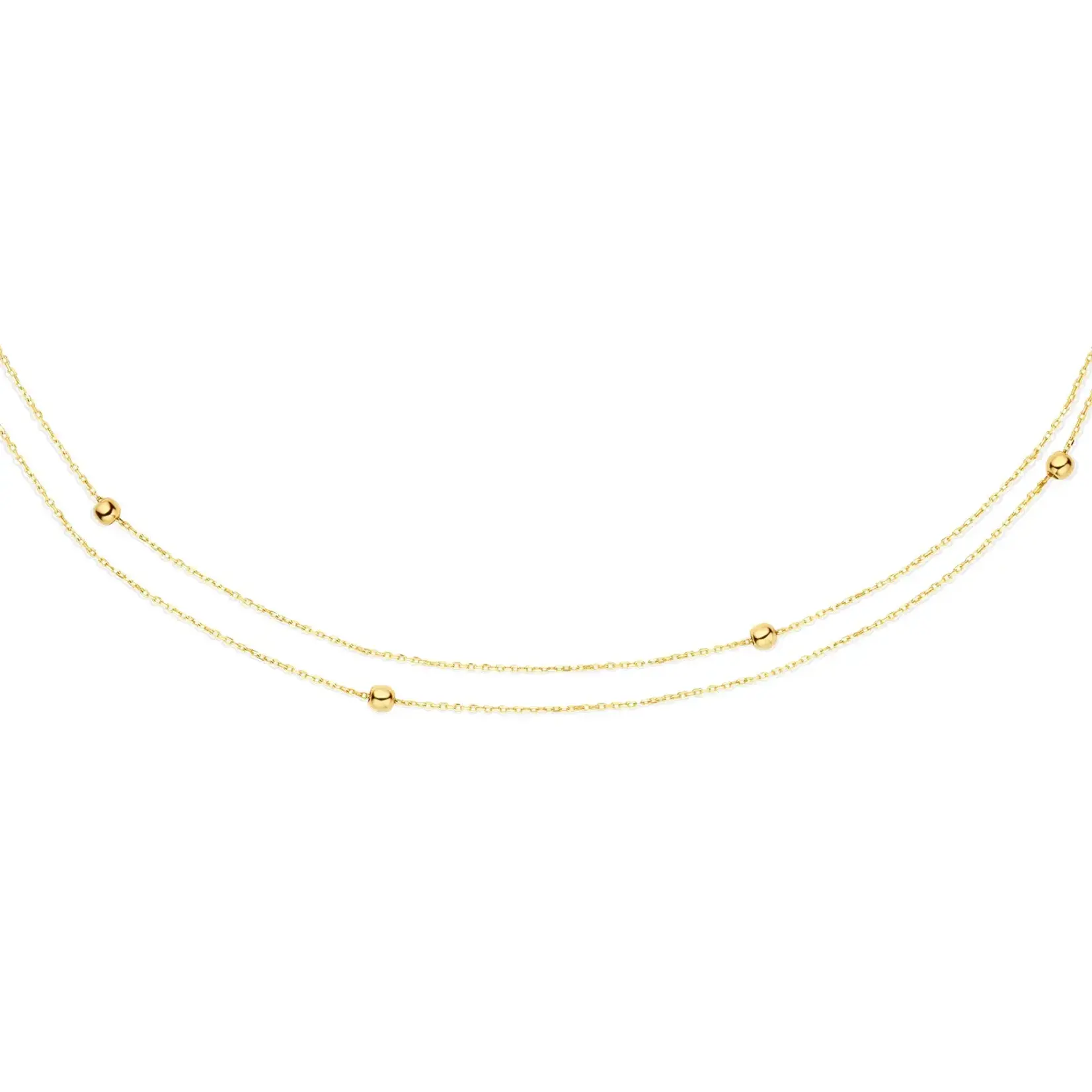 Jackie 14K Gold Jackie Double Bubble Collier 14 karaat goud