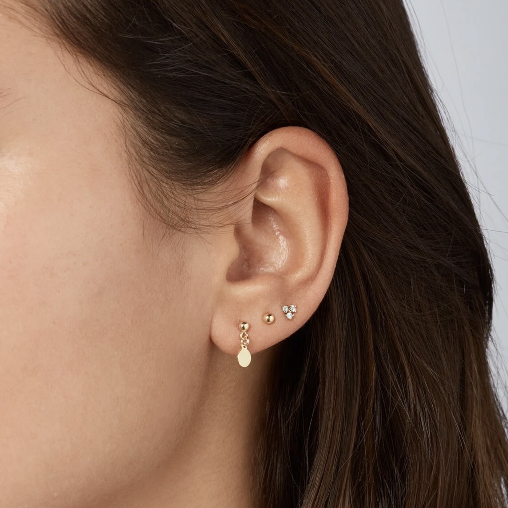 Jackie Gold Jackie Gold Dangling Disc Studs 14 karaat goud