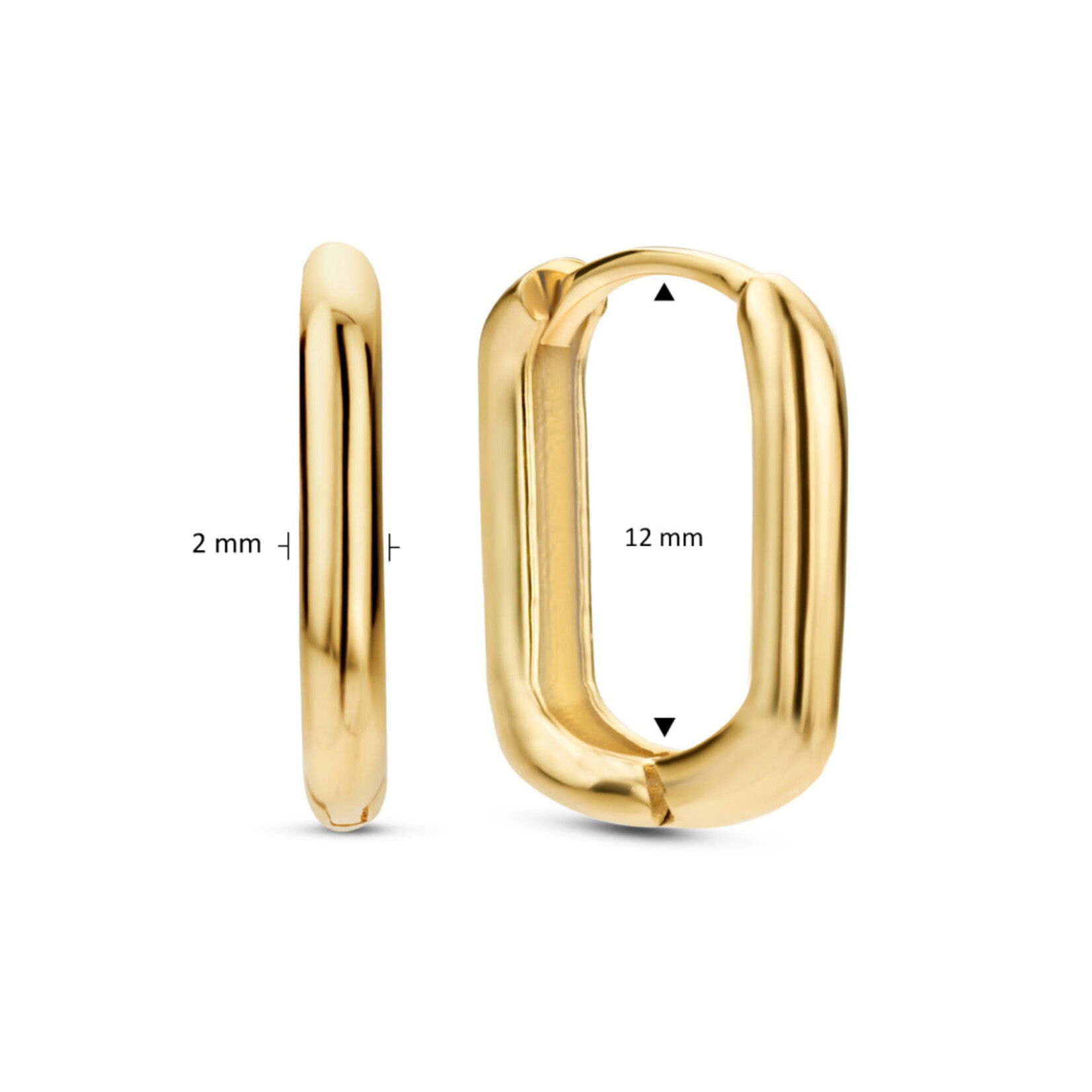 Jackie Gold Jackie Gold Grand Place Rectangle Hoops 14 karaat goud