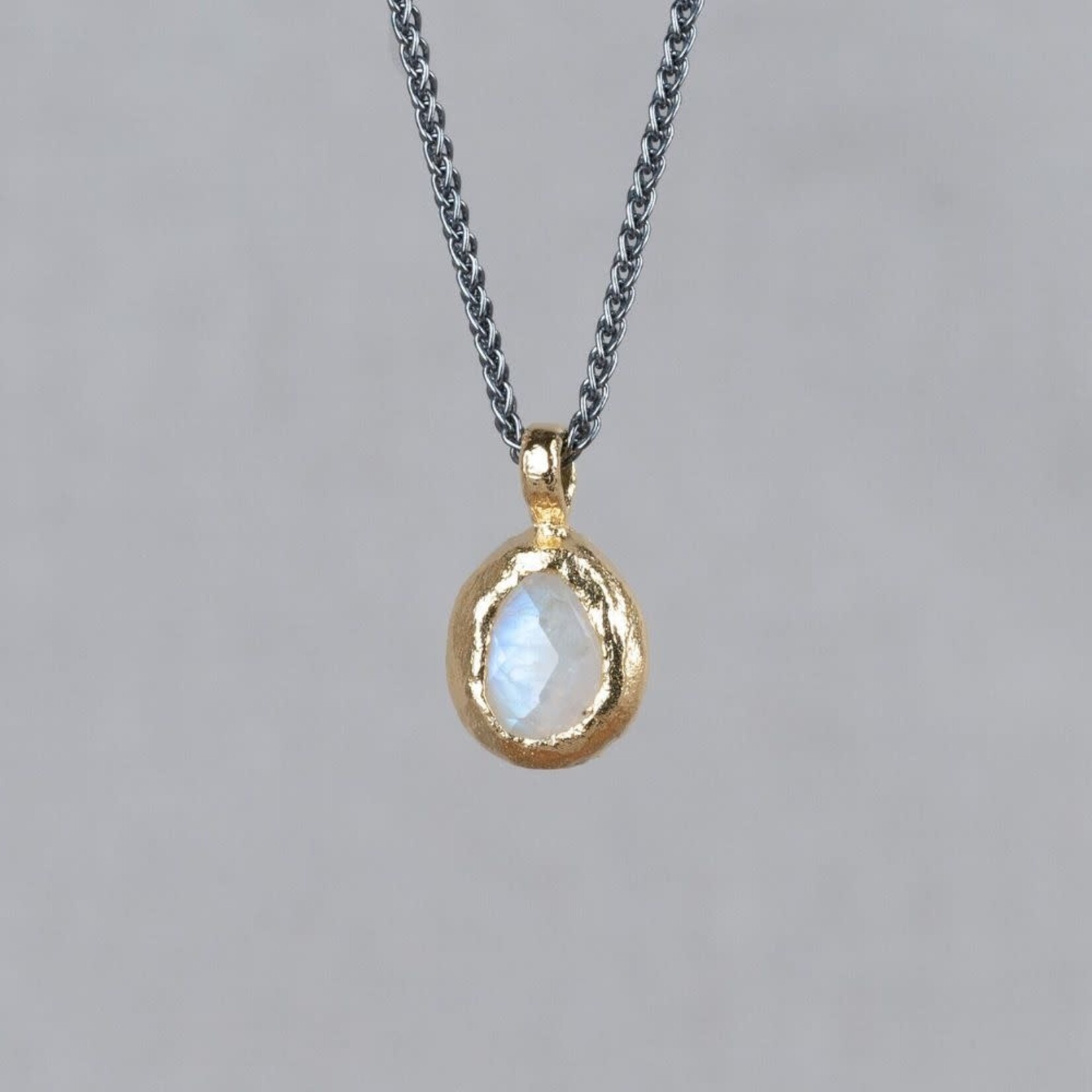 Jéh Jewels Jeh Jewels collier zilver met hanger verguld maansteen ovaal 20549