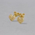 Jéh Jewels Jeh Jewels oorsteker 14 karaat hartje 3D