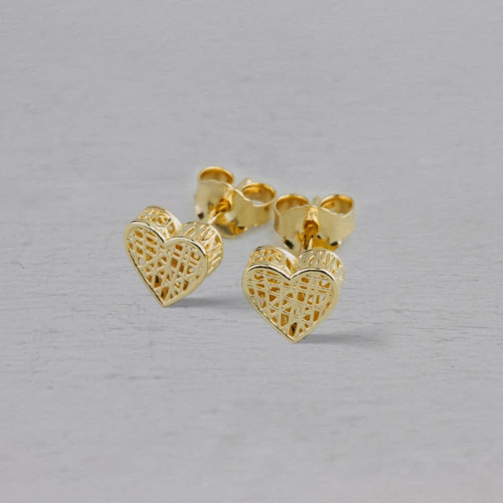 Jéh Jewels Jeh Jewels 14kt geelgoud oorstekers hartje 3D 21140