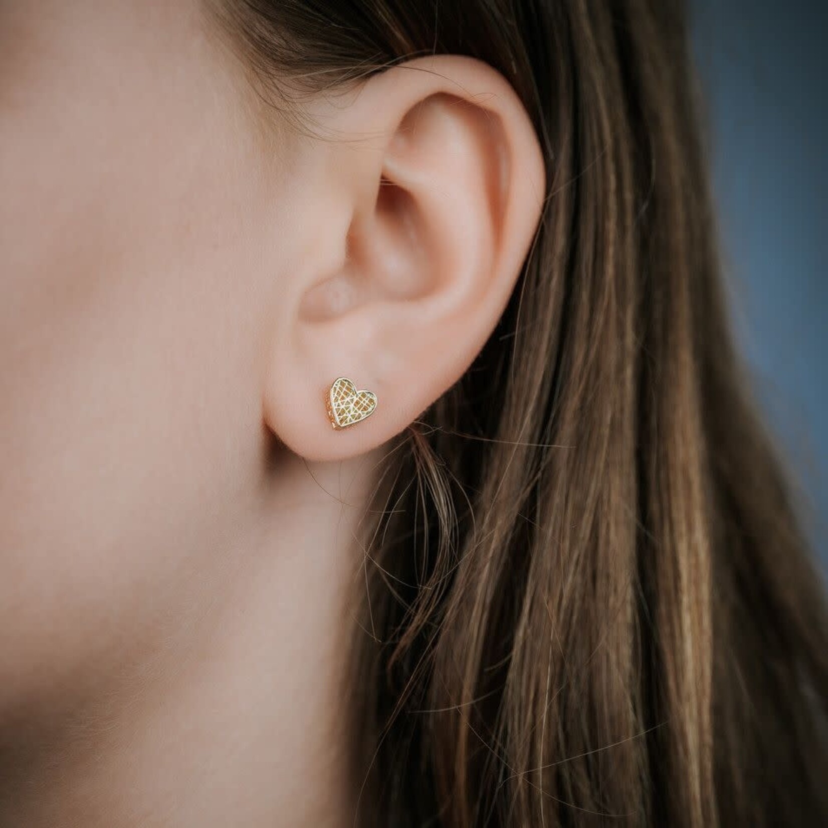 Jéh Jewels Jeh Jewels 14kt geelgoud oorstekers hartje 3D 21140