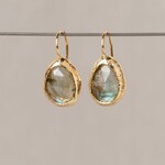 Jéh Jewels Jeh Jewels oorhanger grote druppel Labradoriet