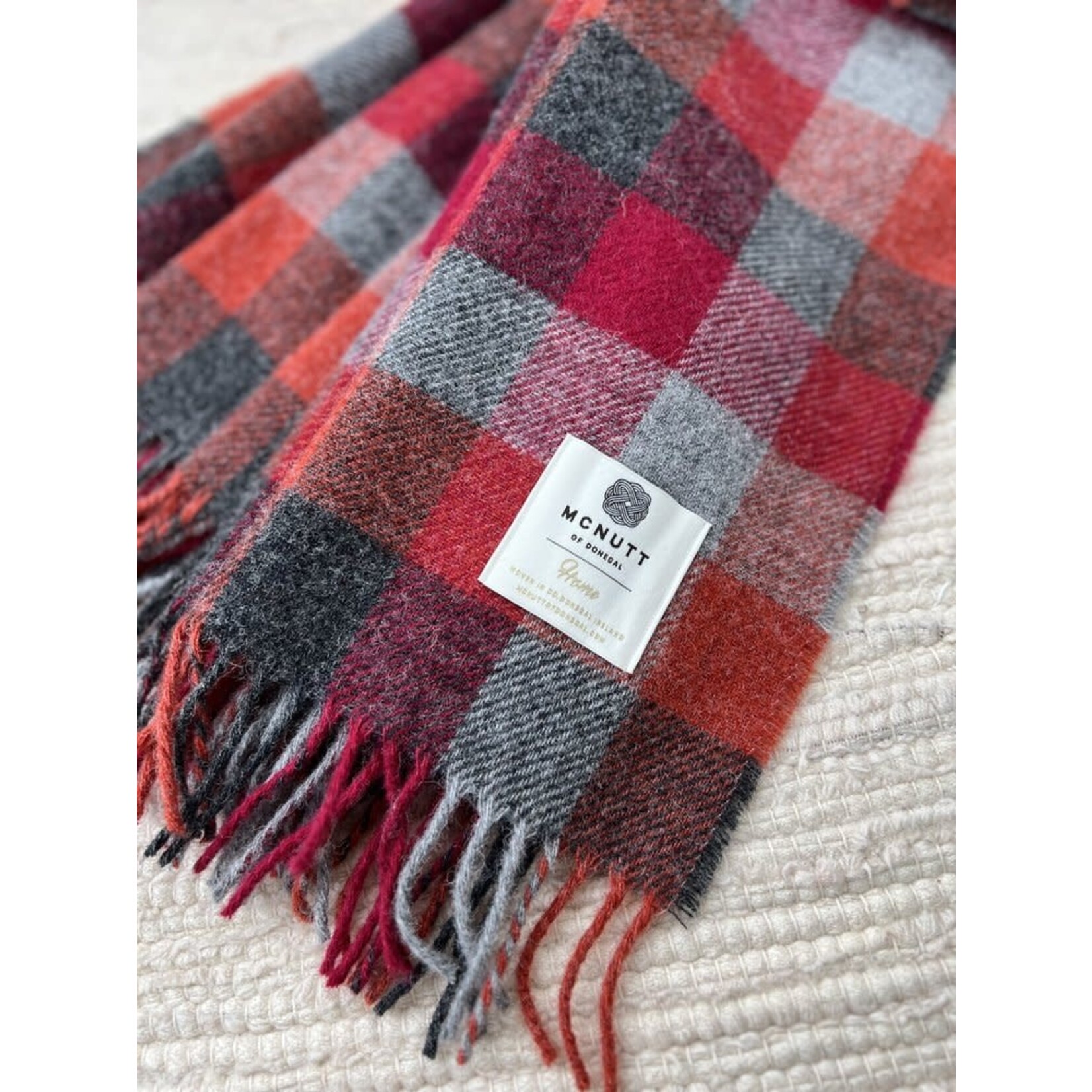 McNutt of Donegal McNutt Home Collection Deken 100% puur Wol 200 x 145 cm