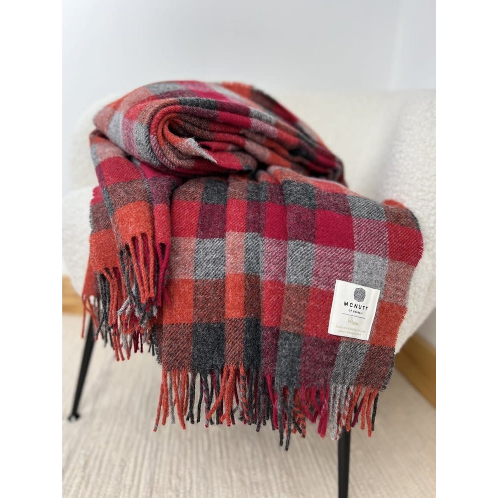 McNutt of Donegal McNutt Home Collection Deken 100% puur Wol 200 x 145 cm