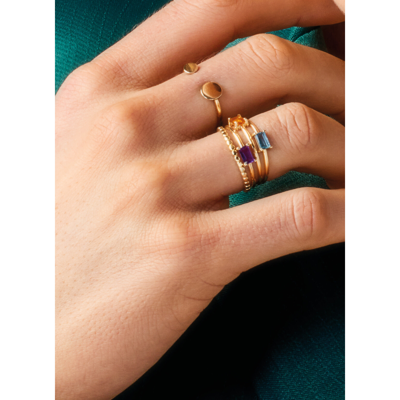 Jackie Gold Jackie Gold Medina Citrine Ring 14 karaat goud