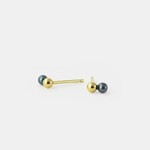Studio MHL Studio MHL Oorstekers Pearl and Ball (witte parel of zwarte parel)