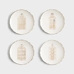 &Klevering &Klevering gebaksbord Grachtenpand Set van 4