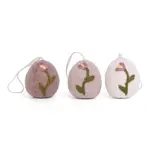 Gry & Sif Gry & Sif Ei met borduurwerkTulp, set van 3