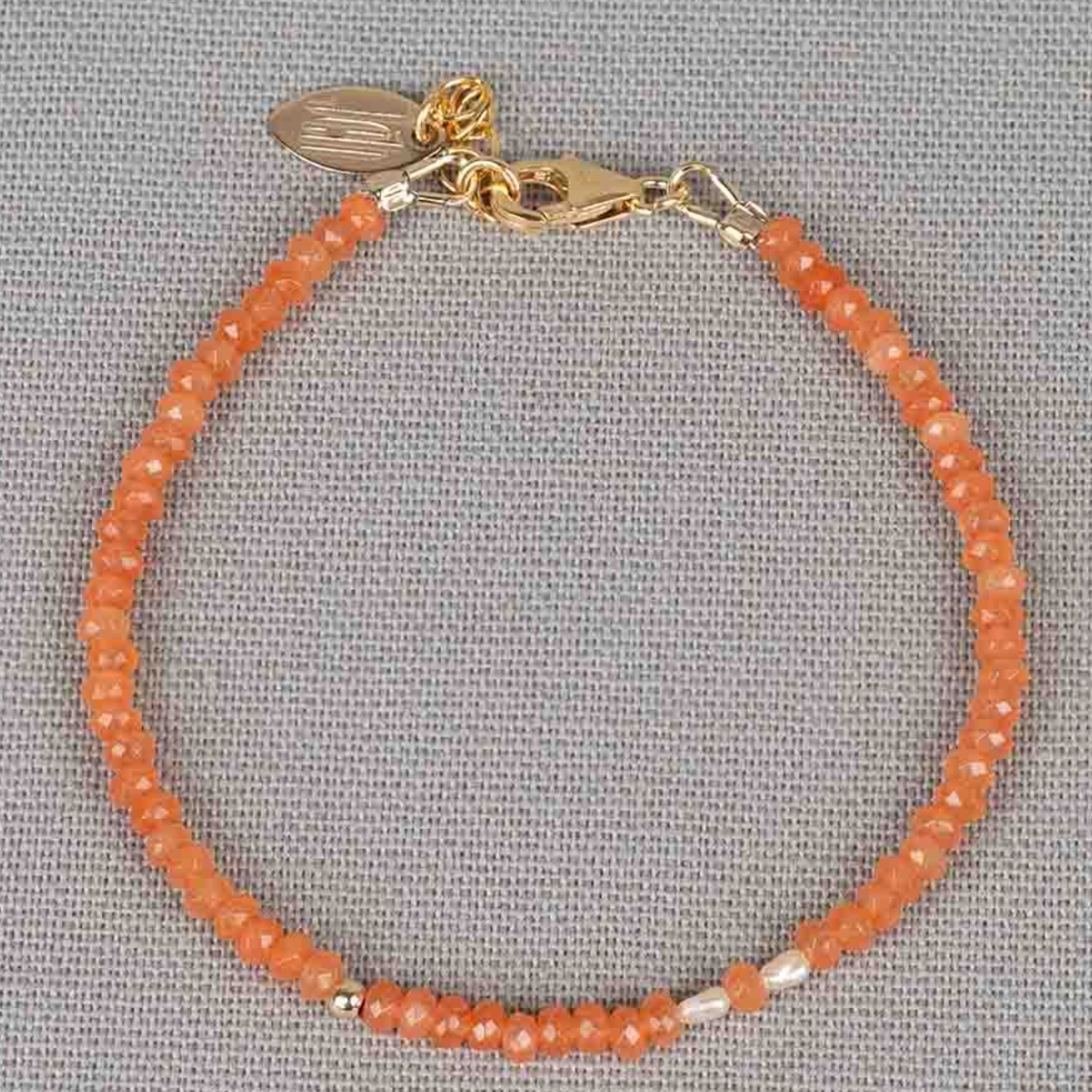 Jéh Jewels Jeh Jewels armband Agaat met parel en goldfilled