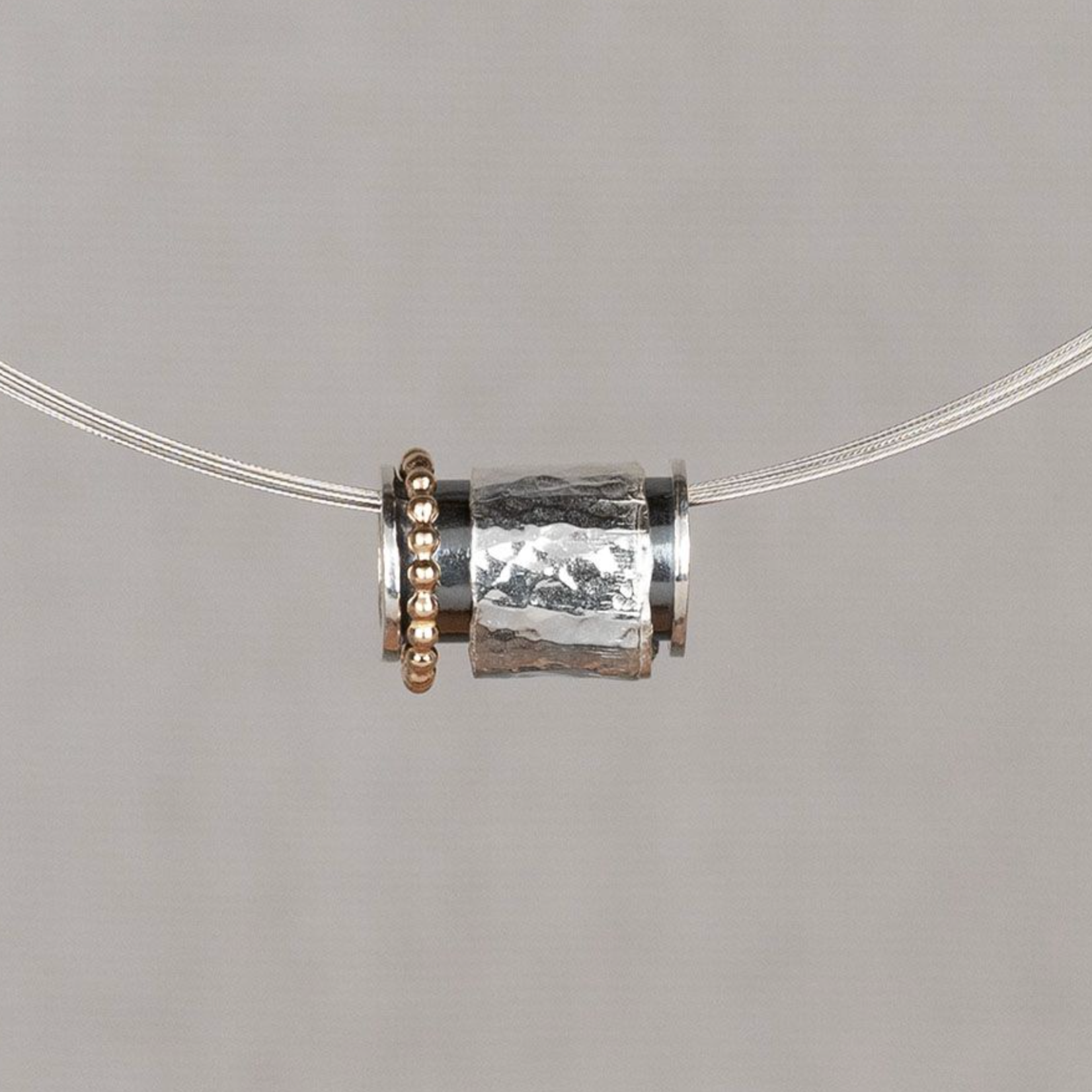 Jéh Jewels Jeh Jewels hanger cilinder zilver oxy en goldfilled 19033