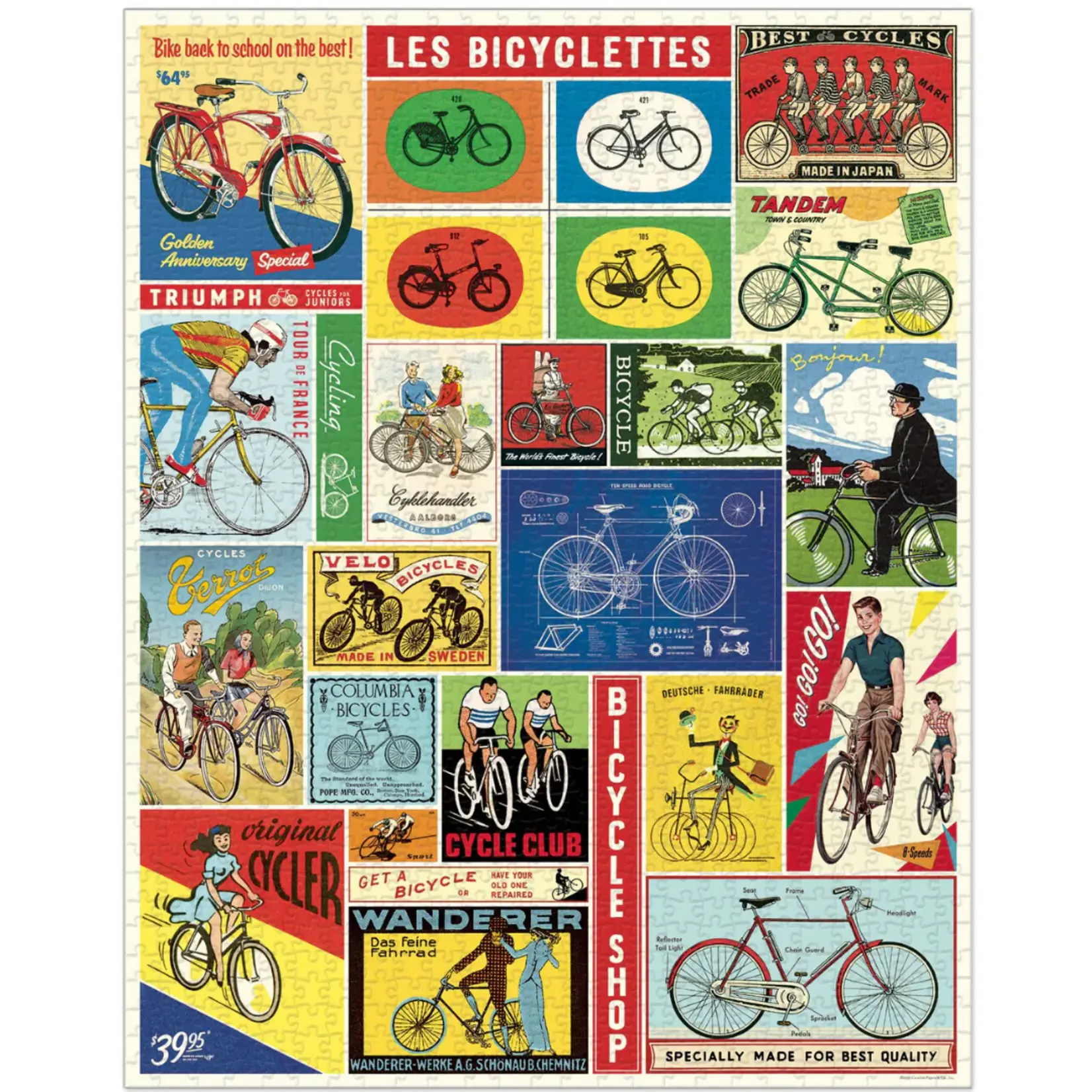 Cavallini & Co. Cavallini vintage puzzel Bicycles