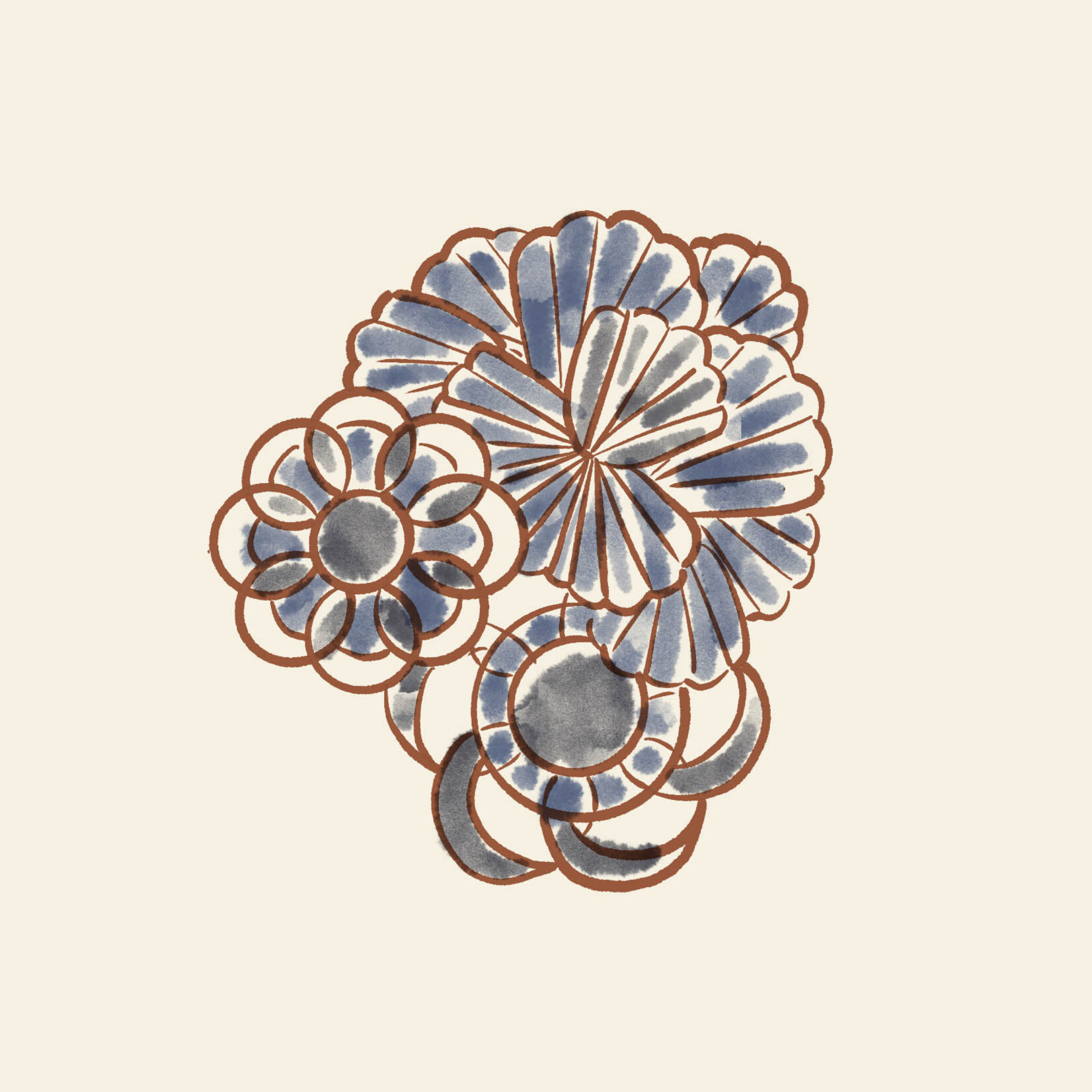 Michael Barnaart Michael Barnaart broche Delfts Blauw floral