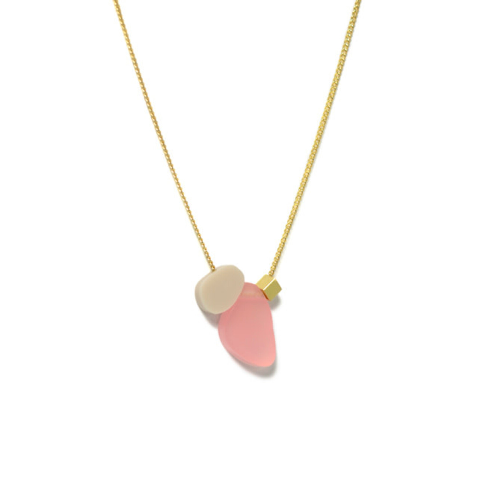 Turina Turina collier Pebbles roze/wit