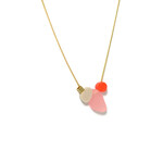 Turina Turina collier Pebbles roze/wit/oranje