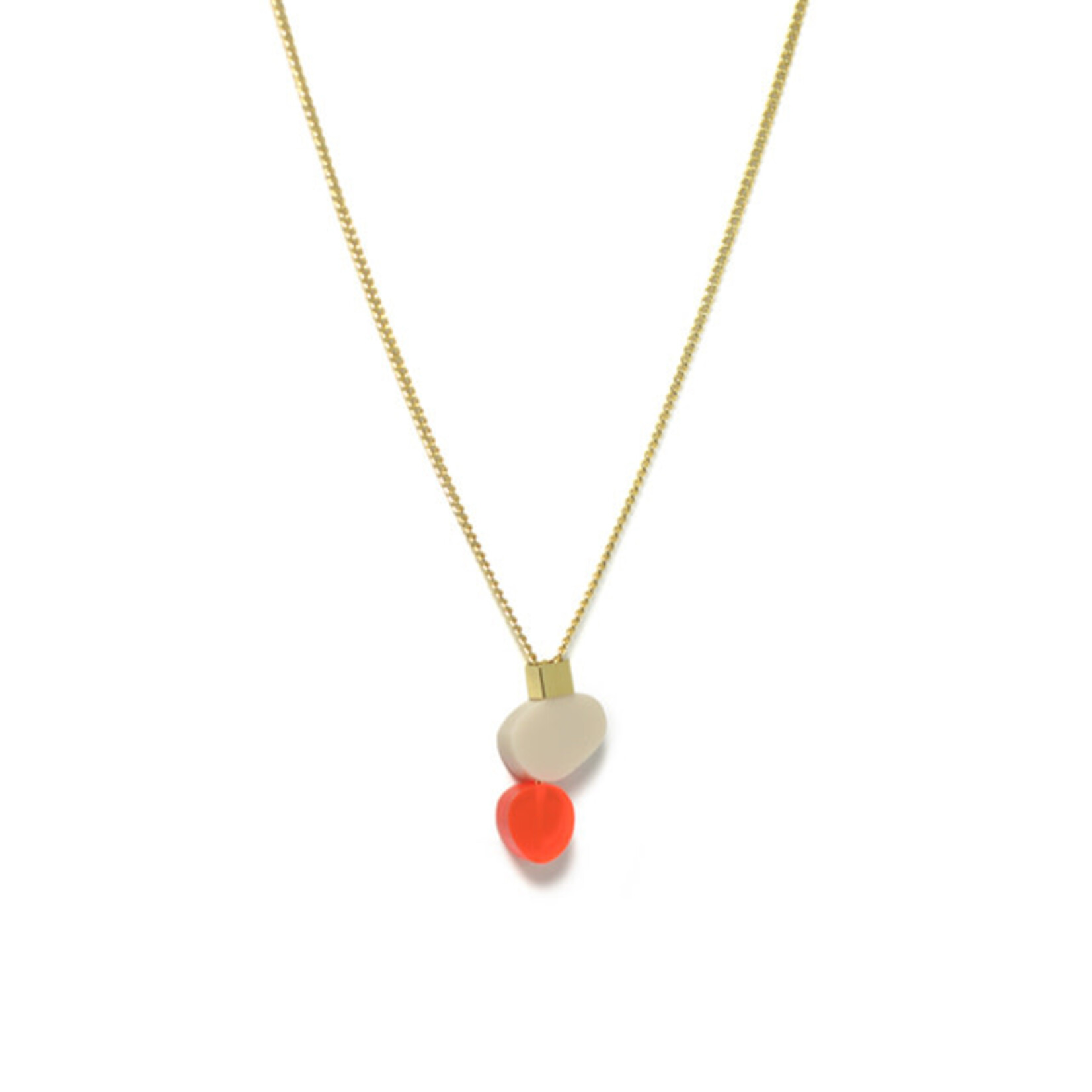 Turina Turina collier Pebbles oranje/wit
