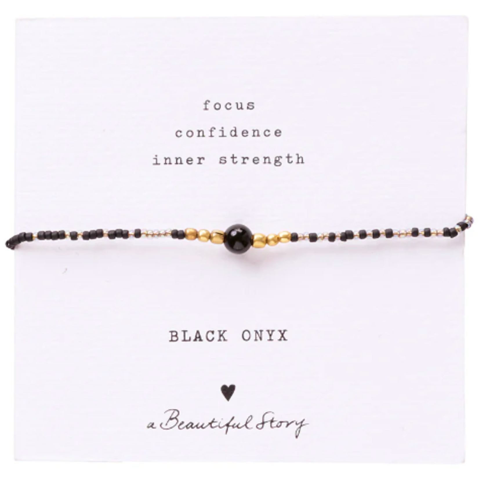 A Beautiful Story A Beautiful Story Iris Card Armband glaskraaltjes en mineraal