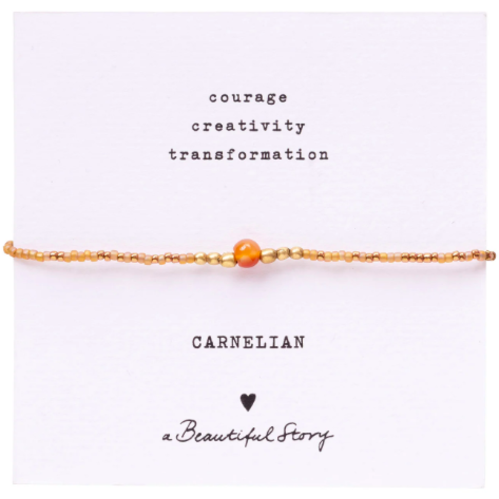 A Beautiful Story A Beautiful Story Iris Card Armband glaskraaltjes en mineraal