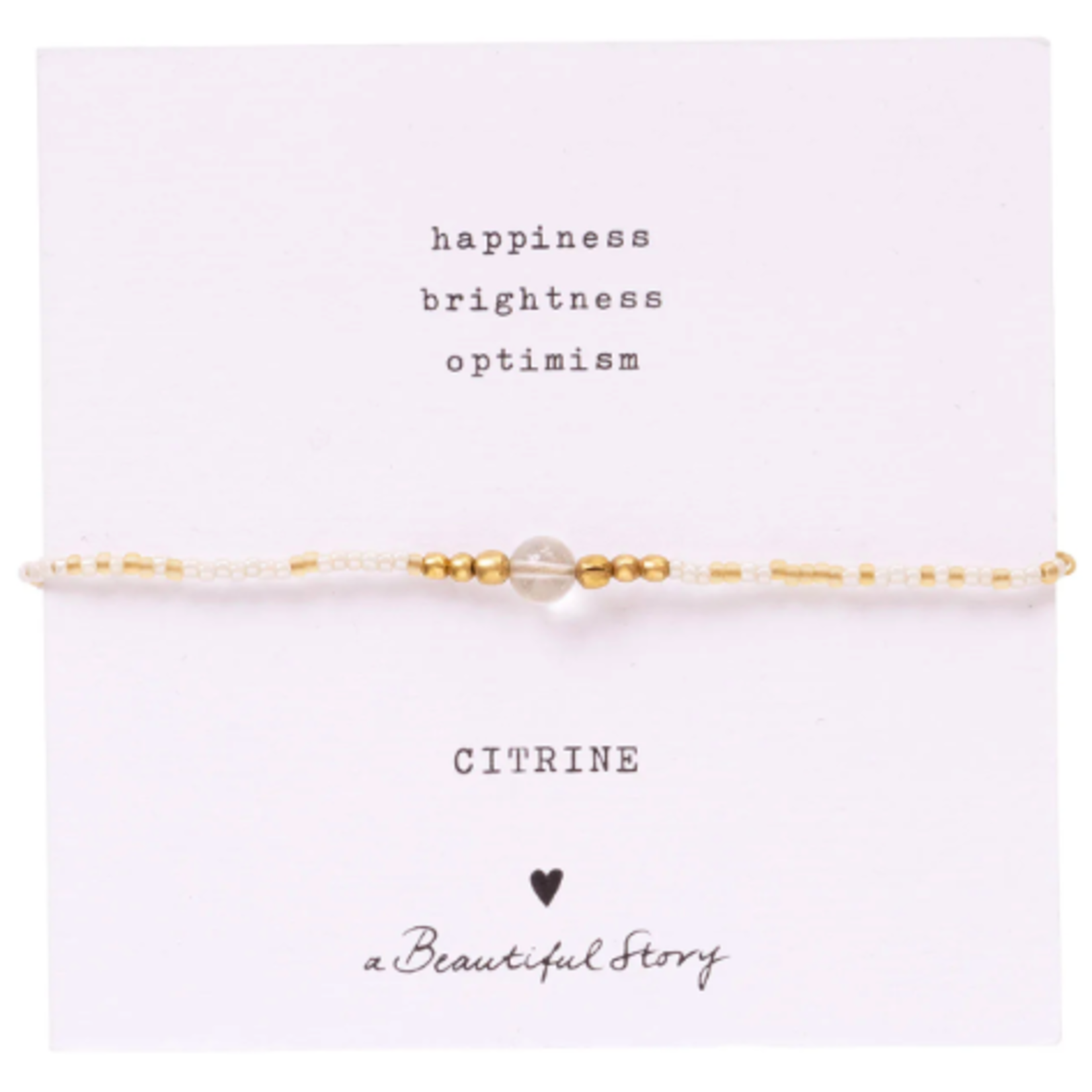 A Beautiful Story A Beautiful Story Iris Card Armband glaskraaltjes en mineraal