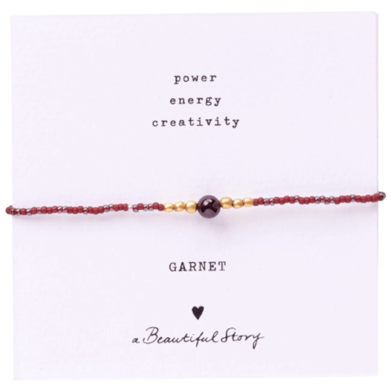 A Beautiful Story A Beautiful Story Iris Card Armband glaskraaltjes en mineraal