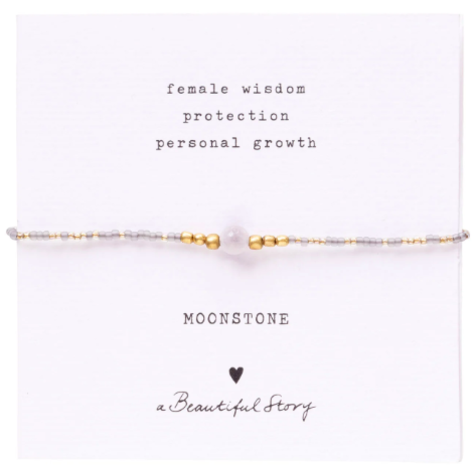 A Beautiful Story A Beautiful Story Iris Card Armband glaskraaltjes en mineraal