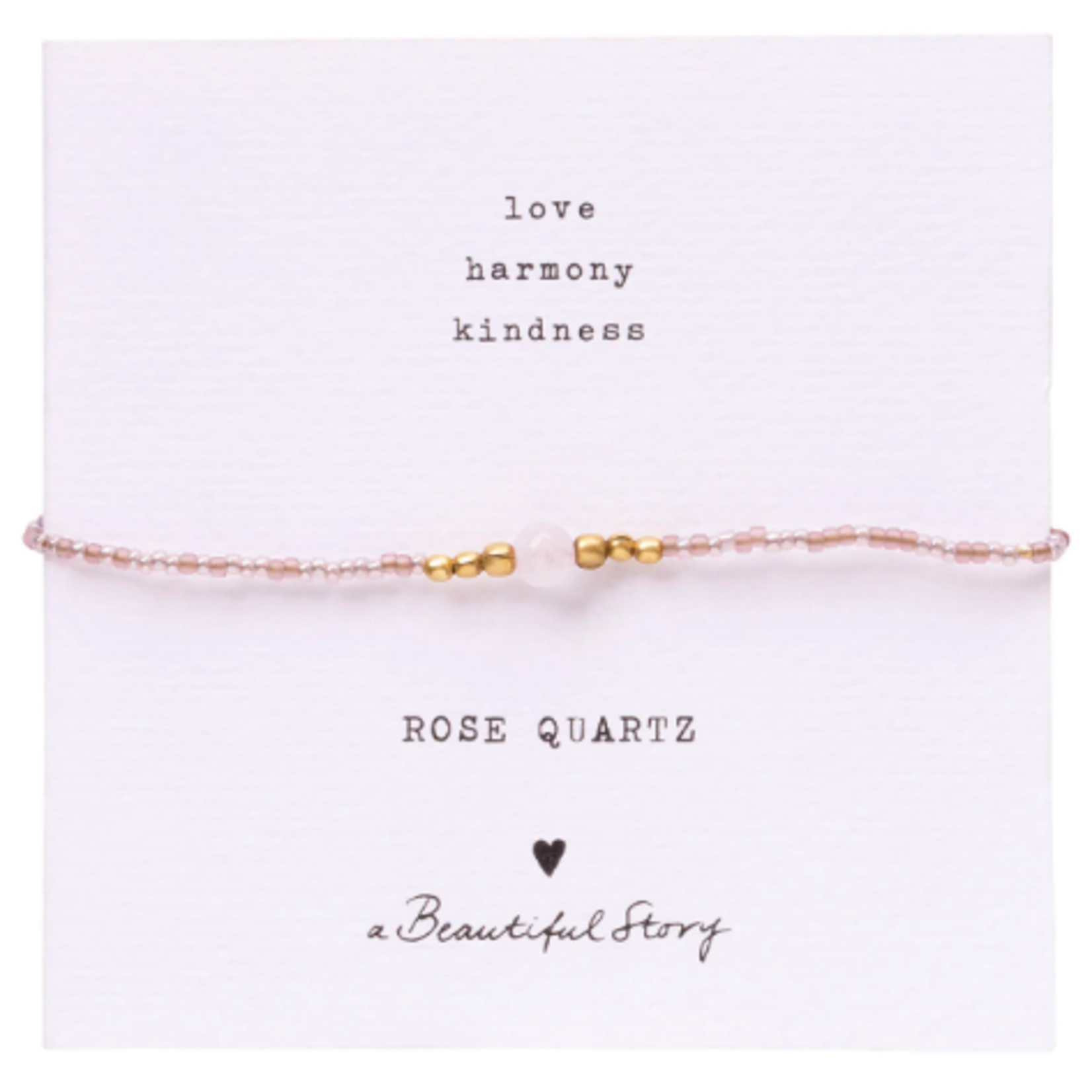 A Beautiful Story A Beautiful Story Iris Card Armband glaskraaltjes en mineraal